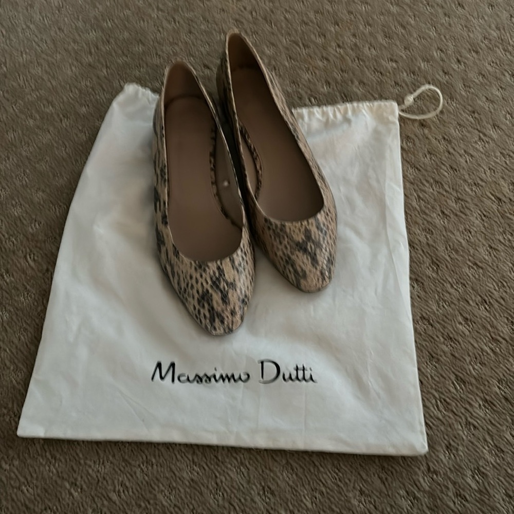 Massimo Dutti Snake Skin Ballet Flats